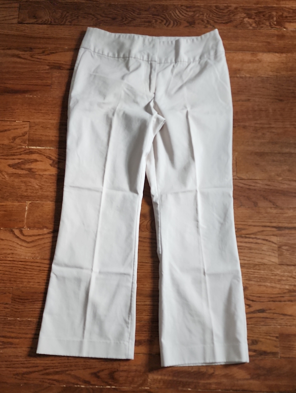 metrostyle Cream Stretch Pants Women Sz 12 Casual Officewear Wide Waistband